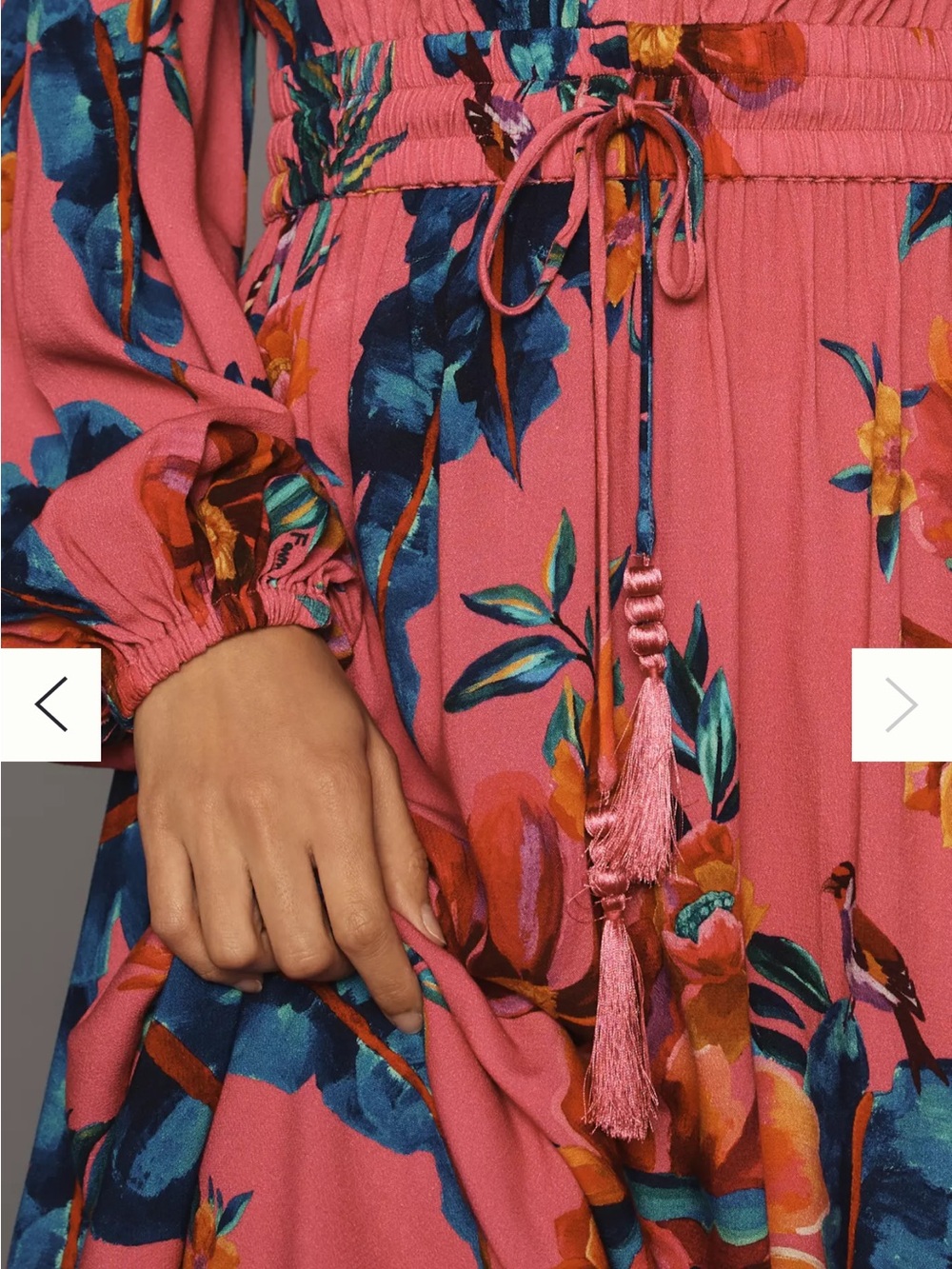 Farm Rio for Anthropologie Hot Pink Tropical Floral Maxi Dress NWT Rayon - Picture 5 of 17